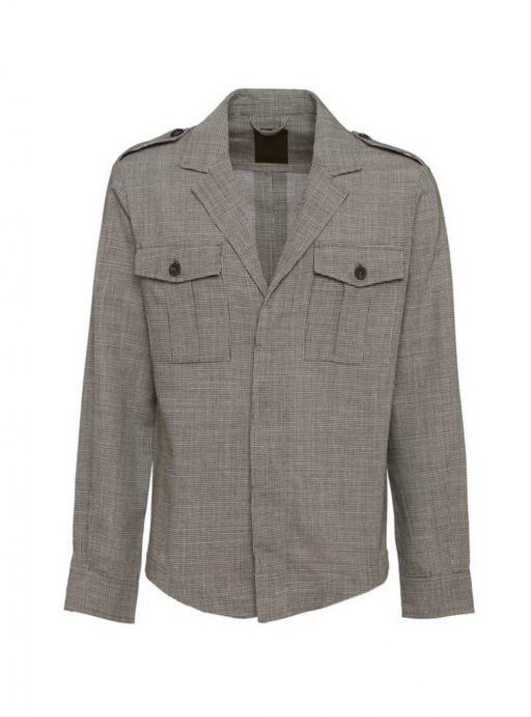 Outfit - Overshirt Militare Piede De Poul Bianco e Moro von1S2S1J007/434 MORO
