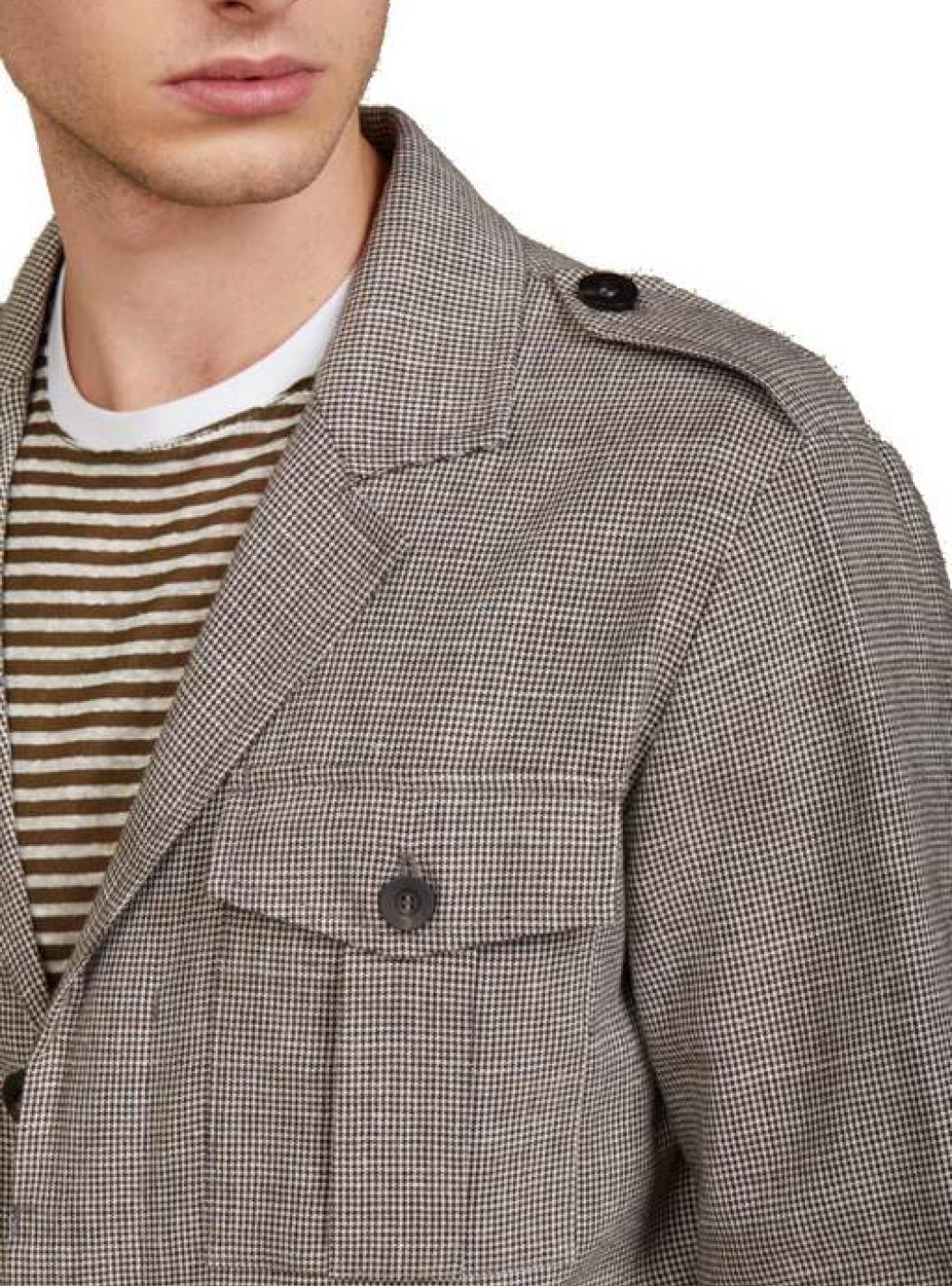 Outfit - Overshirt Militare Piede De Poul Bianco e Moro von1S2S1J007/434 MORO