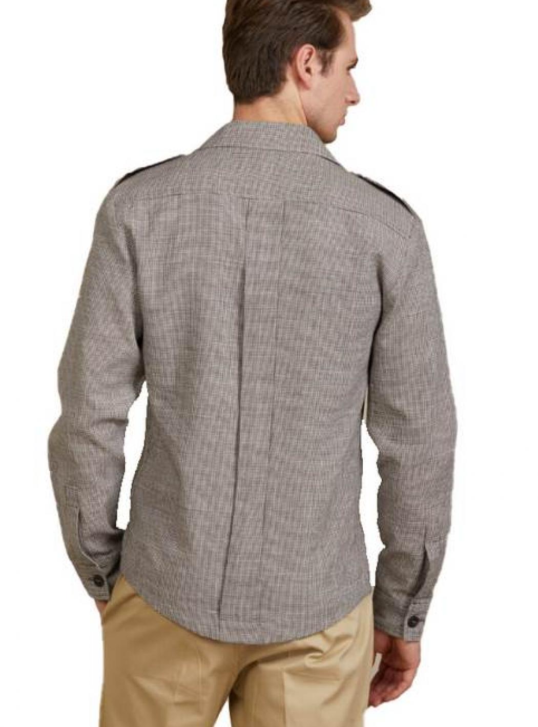 Outfit - Overshirt Militare Piede De Poul Bianco e Moro von1S2S1J007/434 MORO