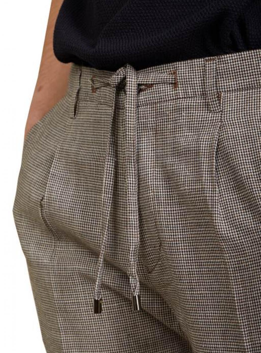 Outfit - Pantalaccio Pince Pied De Poule OF1S2S1P025/434 MORO