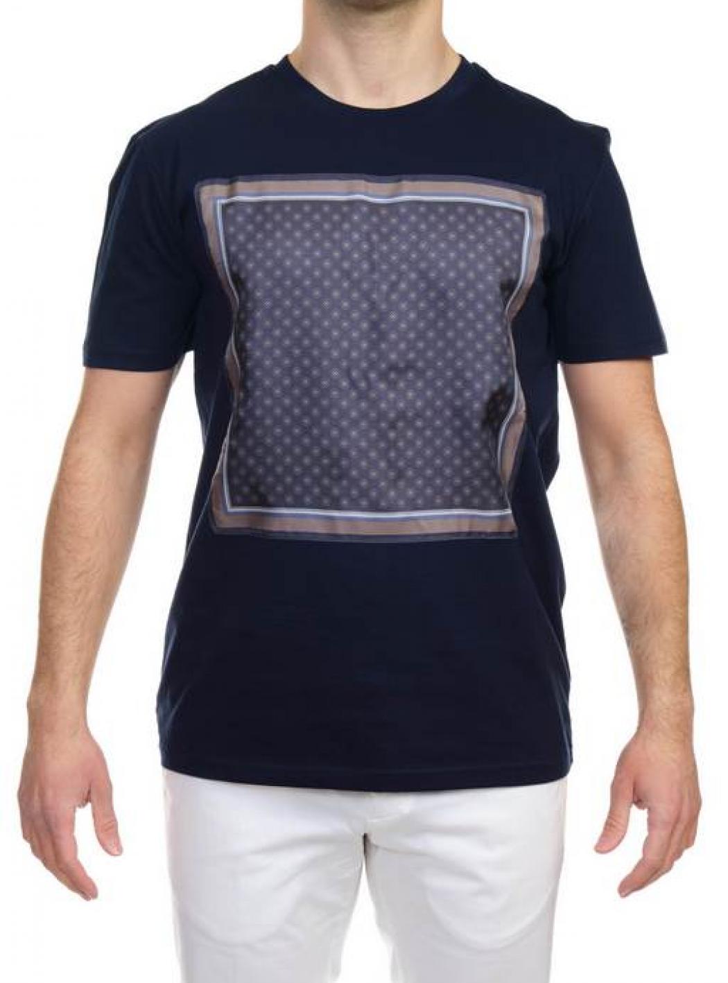 Hosio - Con Bandana In Seta Dis. Cravatta 1210J55/V7 BLU