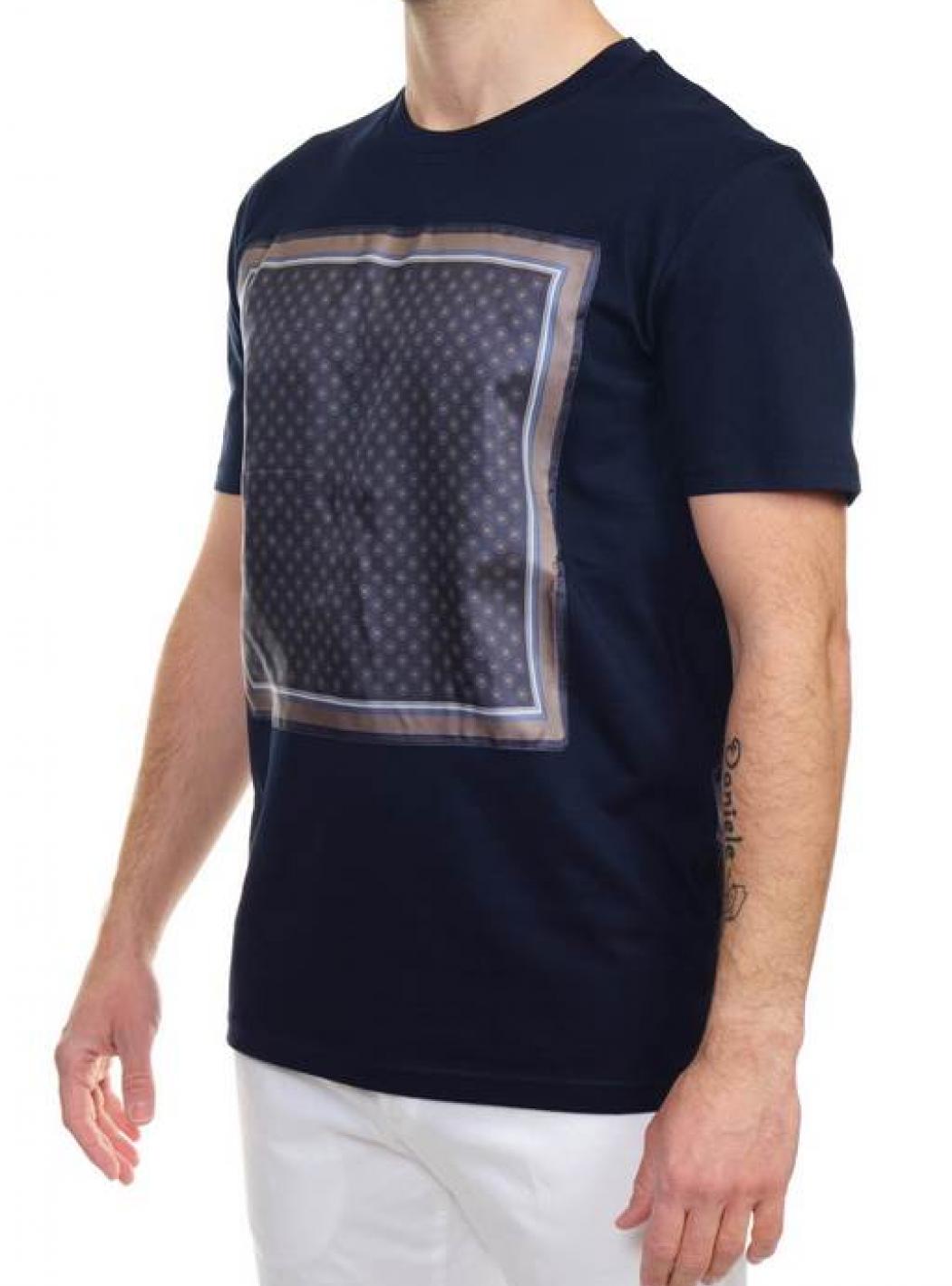 Hosio - Con Bandana In Seta Dis. Cravatta 1210J55/V7 BLU