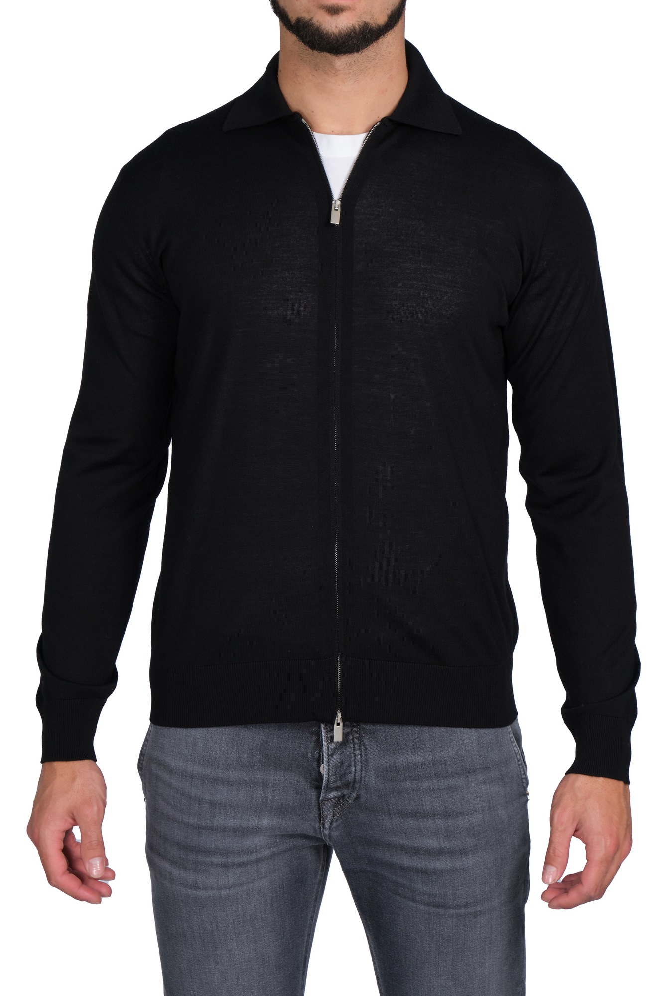 Filintrama - Polo Fullzip L.merino FB1ML RM16R 990 NERO