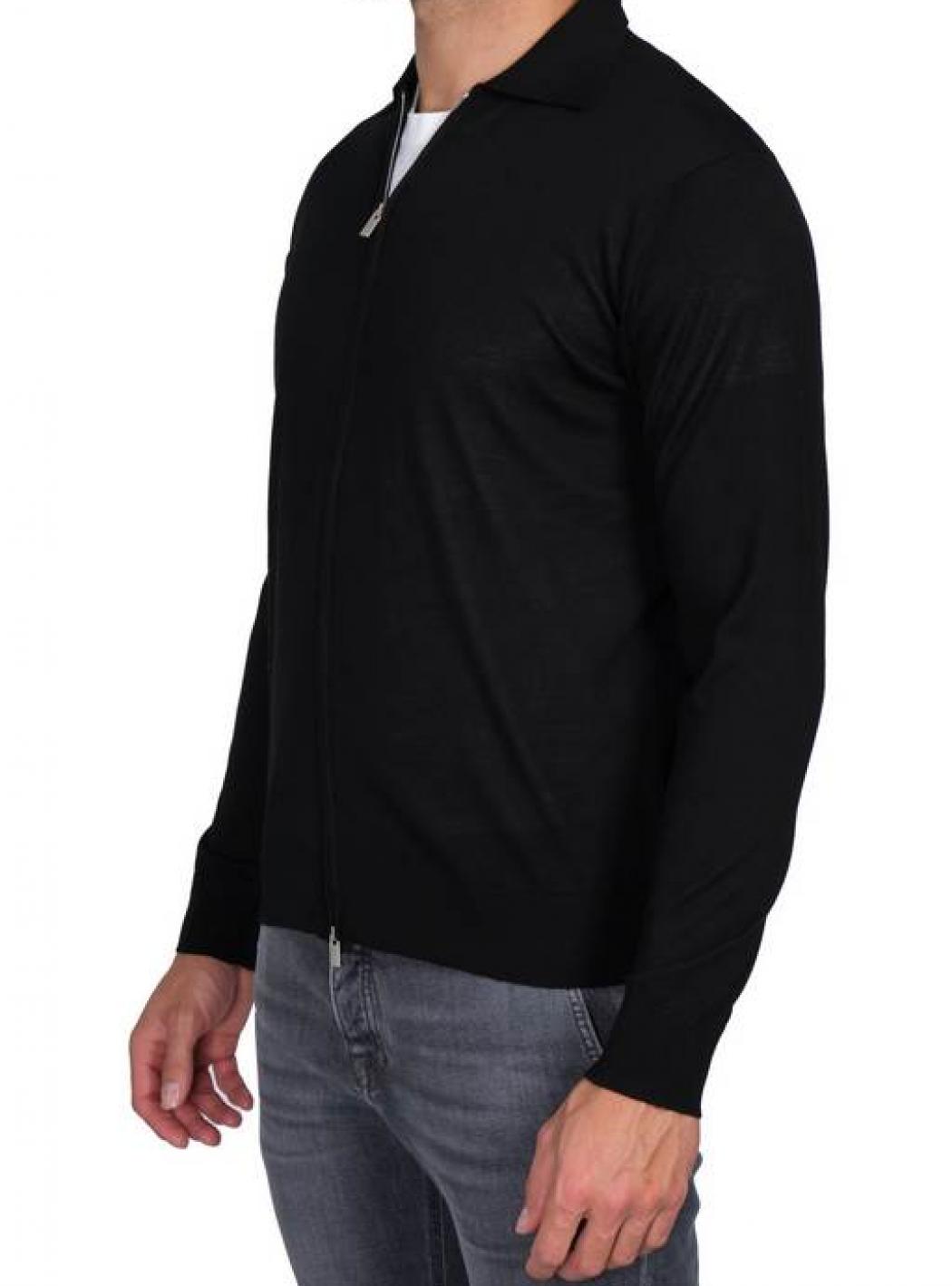Filintrama - Polo Fullzip L.merino FB1ML RM16R 990 NERO