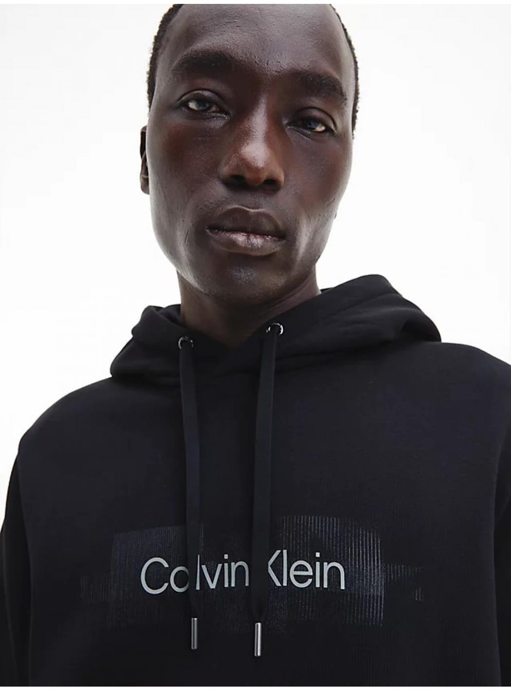 Calvin Klein - Gestreiftes Logo Hoodie mit Kapuze K10K110761 BEH