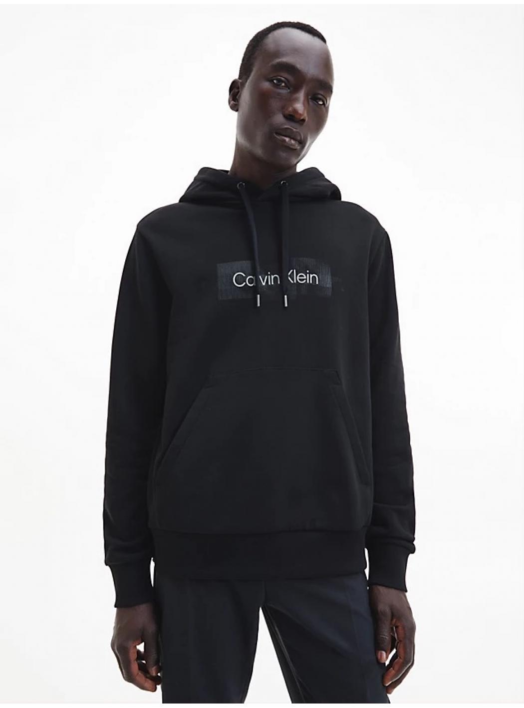 Calvin Klein - Gestreiftes Logo Hoodie mit Kapuze K10K110761 BEH