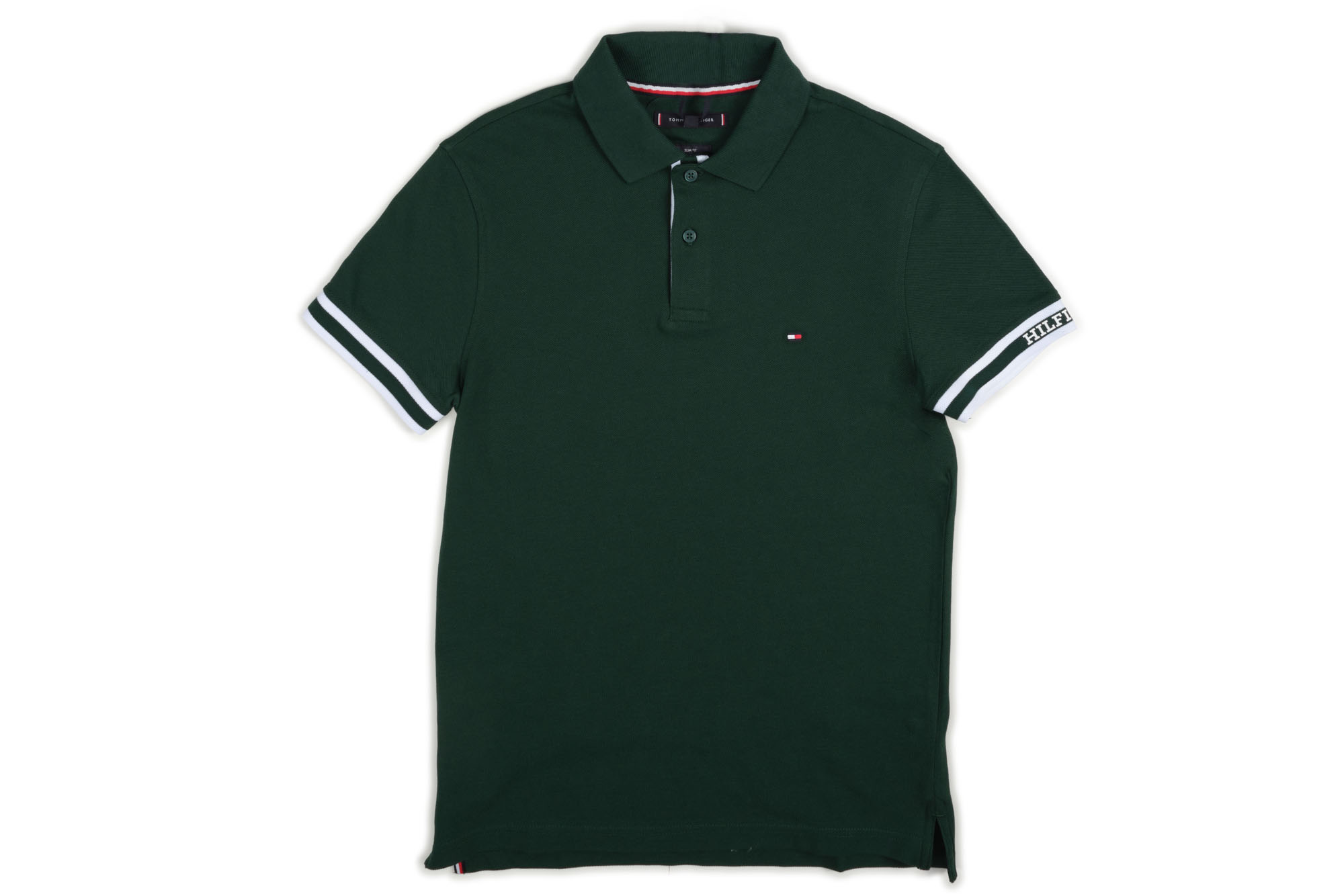 Tommy Hilfiger - Polo Piquet Slim Fit M/m Inch con Logo MW0MW34737 MBP VERD
