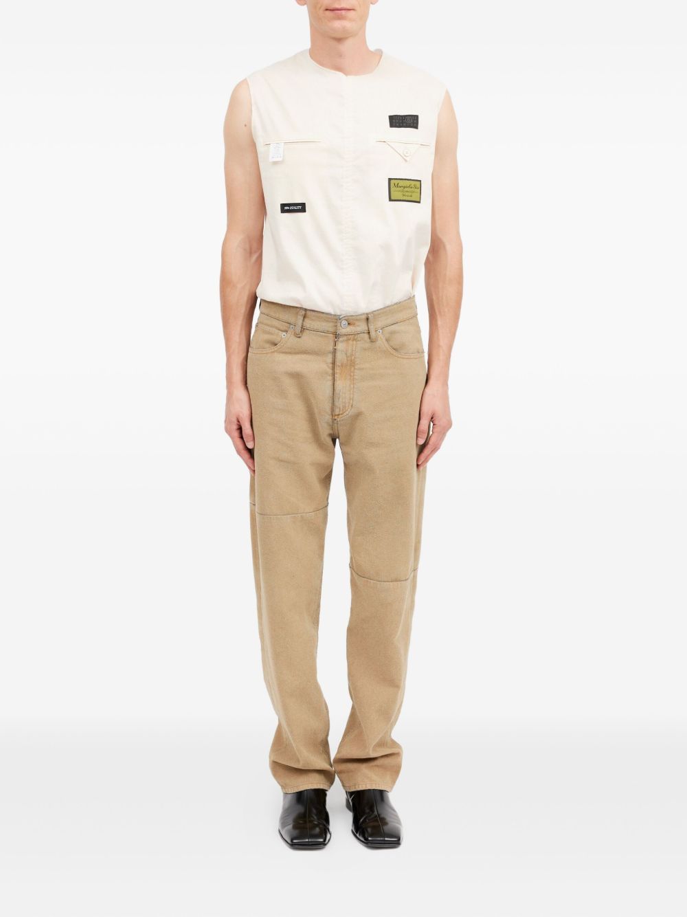 mm6 maison margiene jeans beige man five pockets