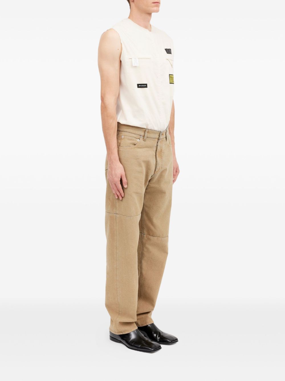 mm6 maison margiene jeans beige man five pockets