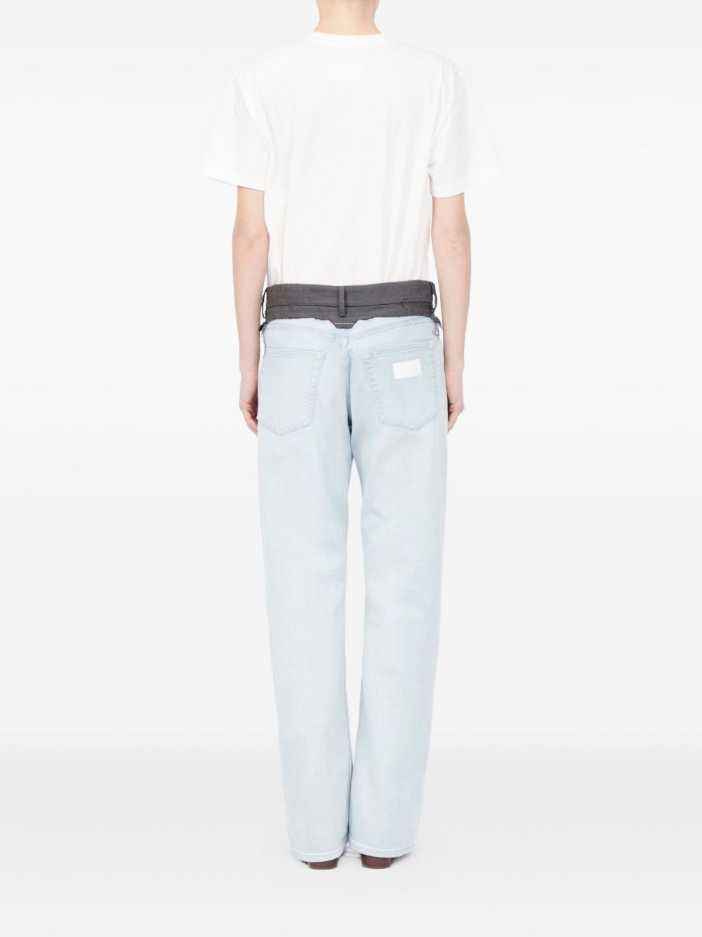 mm6 maison margiela jeans banda vita donna blu