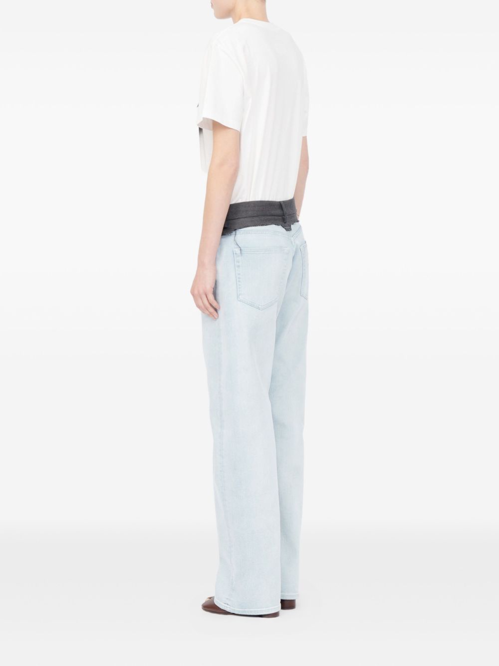 mm6 maison margiela jeans banda vita donna blu
