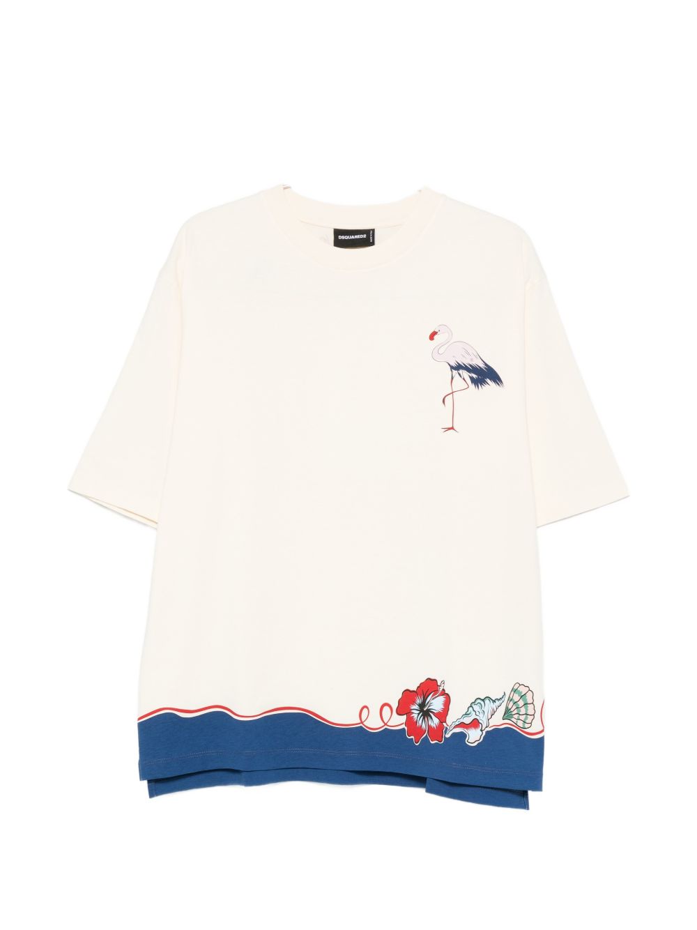 dsquared2 t-shirt fenicottero uomo beige