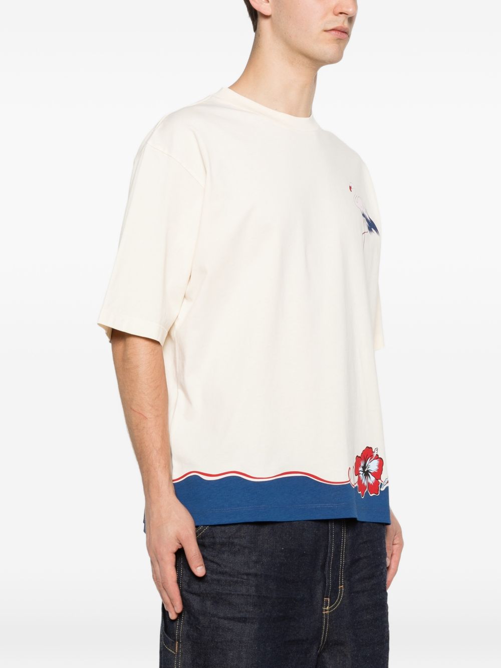 dsquared2 t-shirt fenicottero uomo beige