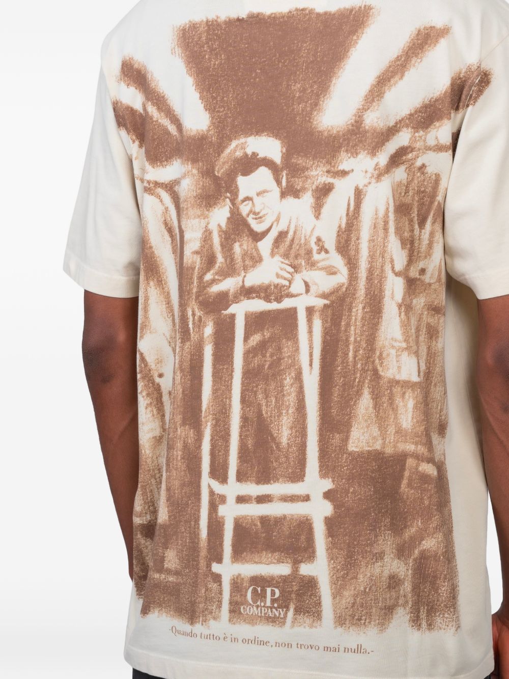 C.p.company t-shirt back print man beige