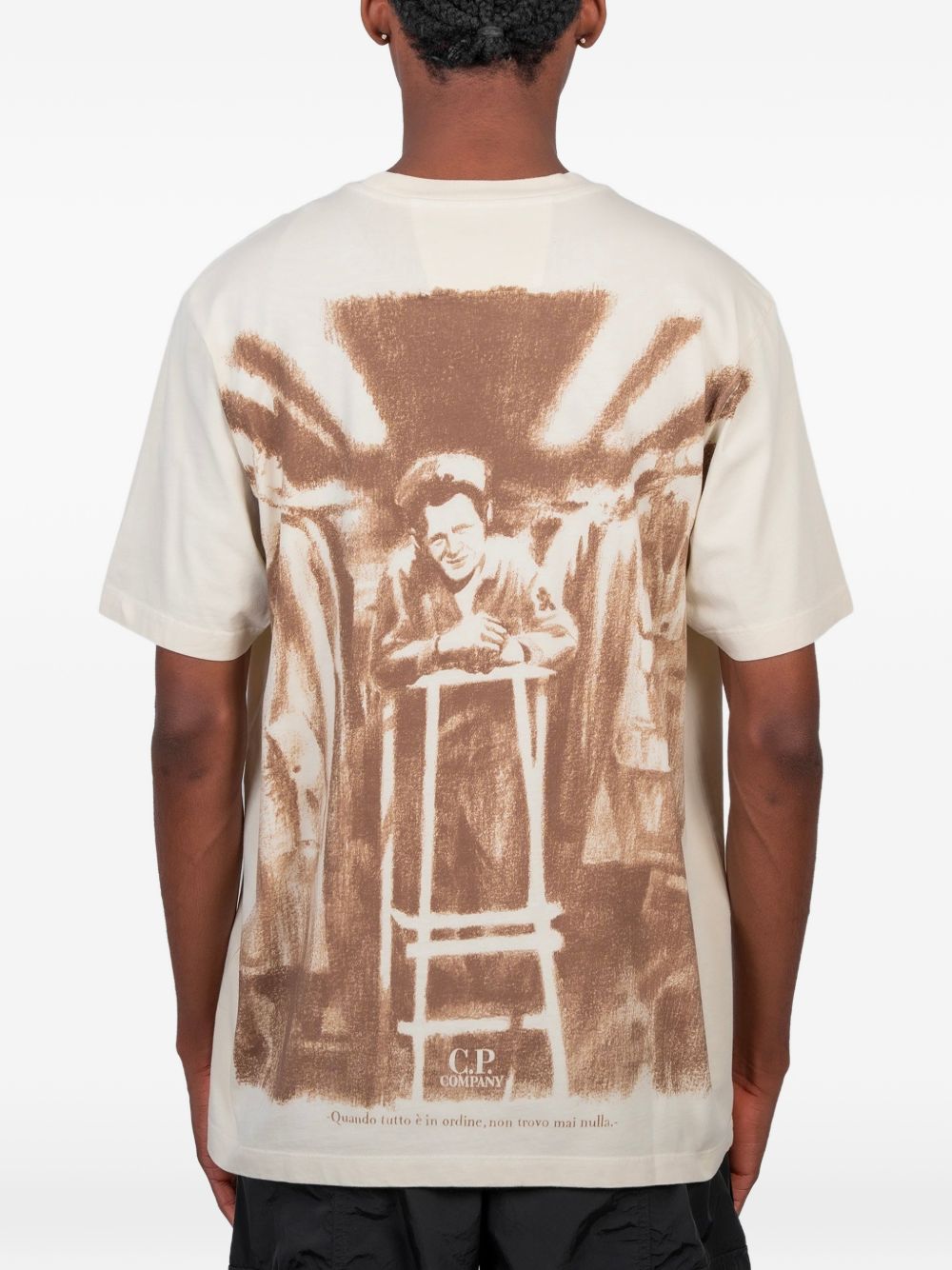 C.p.company t-shirt back print man beige