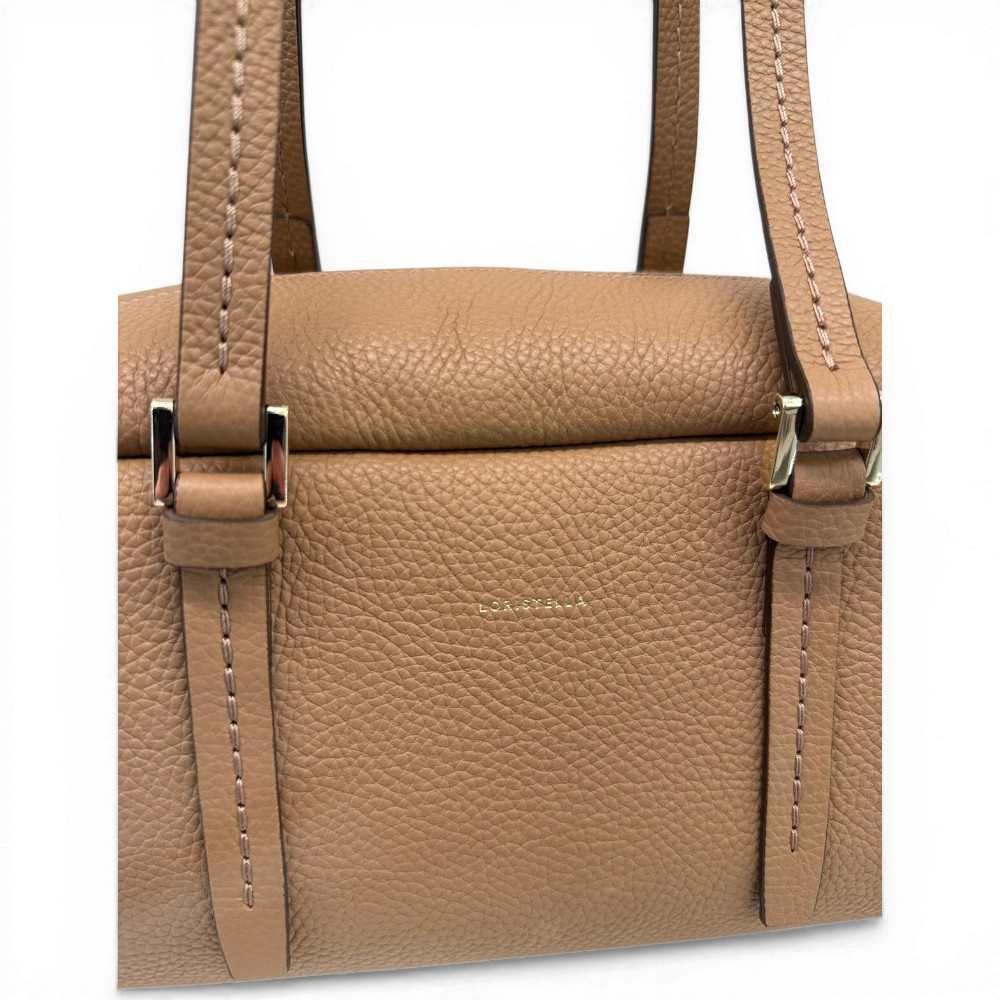 Loristella Borsa a Mano Grace Donna Mandorla in Pelle Liscia con Chiusura Magnetica