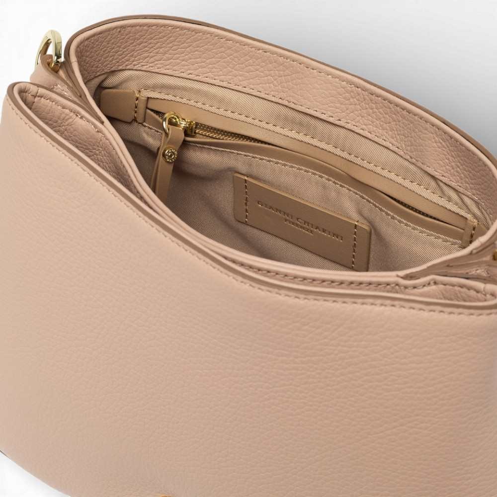 Gianni Chiarini Helena Round Women Pink Leather Salt Bag