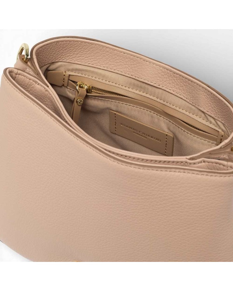 Gianni Chiarini Helena Round Women Pink Leather Salt Bag