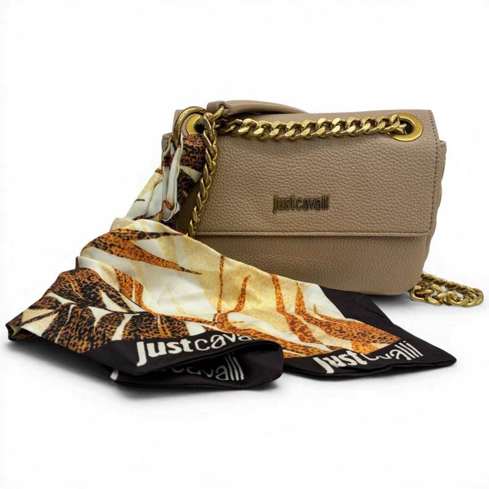 Just cavalli Borsa a tracolla Foulard Eyelets Donna Naturale in Similpelle