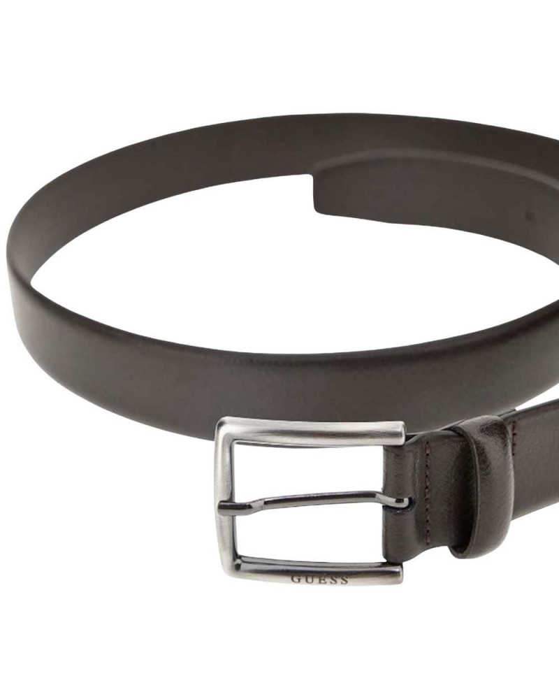 Guess Belt Not Adjustable & Not Reversible H35 Male Brown Leather with Buckle
