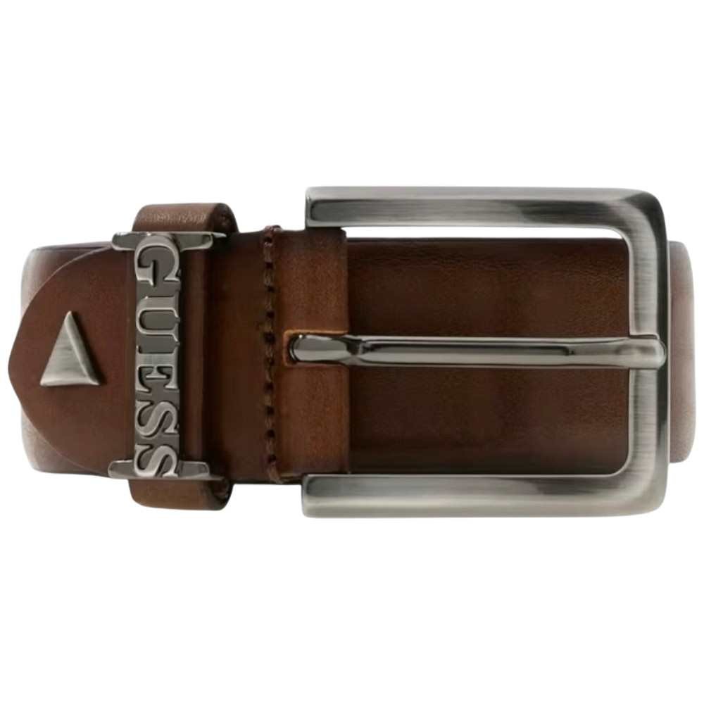 Guess Adjustable Belt & Not Reversible H35 Adjustable Brown Man with Metal Buckle