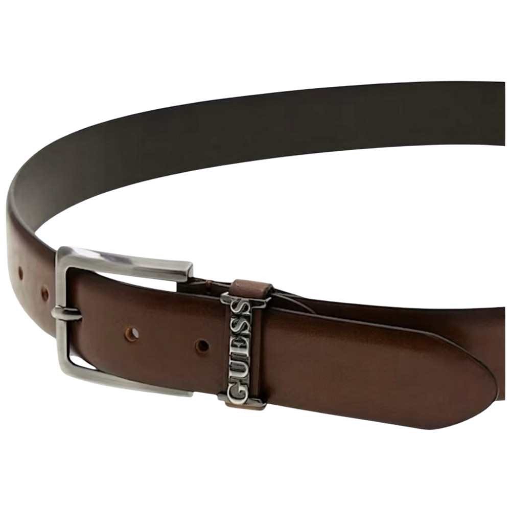 Guess Adjustable Belt & Not Reversible H35 Adjustable Brown Man with Metal Buckle