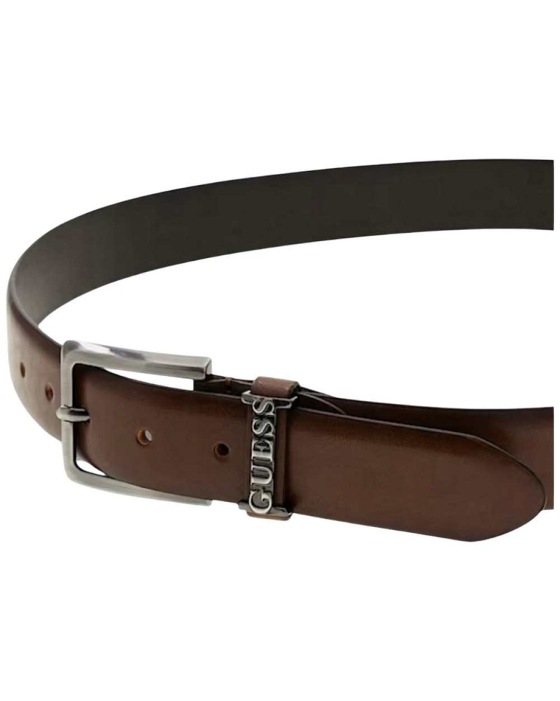 Guess Adjustable Belt & Not Reversible H35 Adjustable Brown Man with Metal Buckle