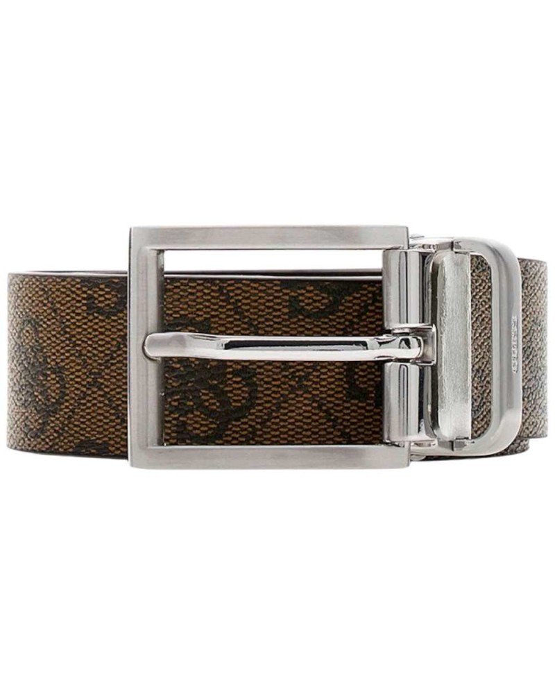 Guess Cintura Milano Reversible & Adjustable H35 Uomo Coffee Regolabile e Reversibile in Vera Pelle