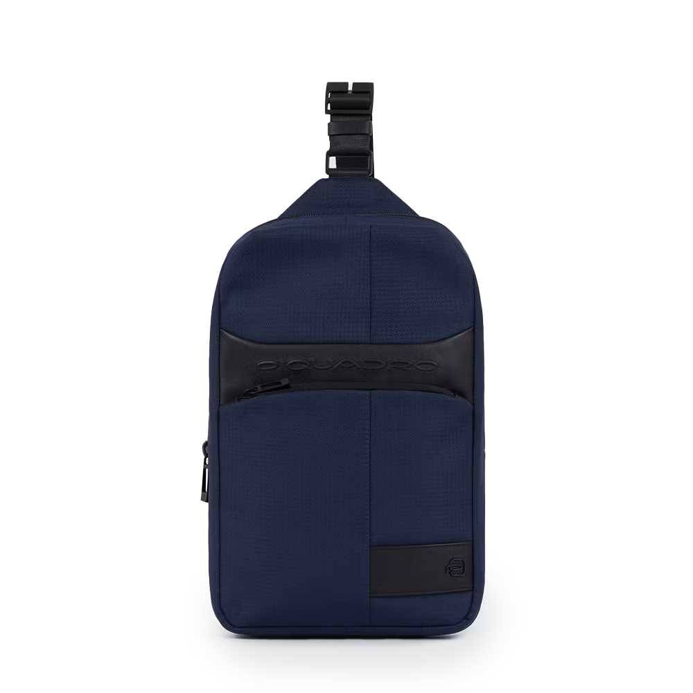 Monospalla Piquadro W129 Blauw leer en stof - CA5751W129-BLU