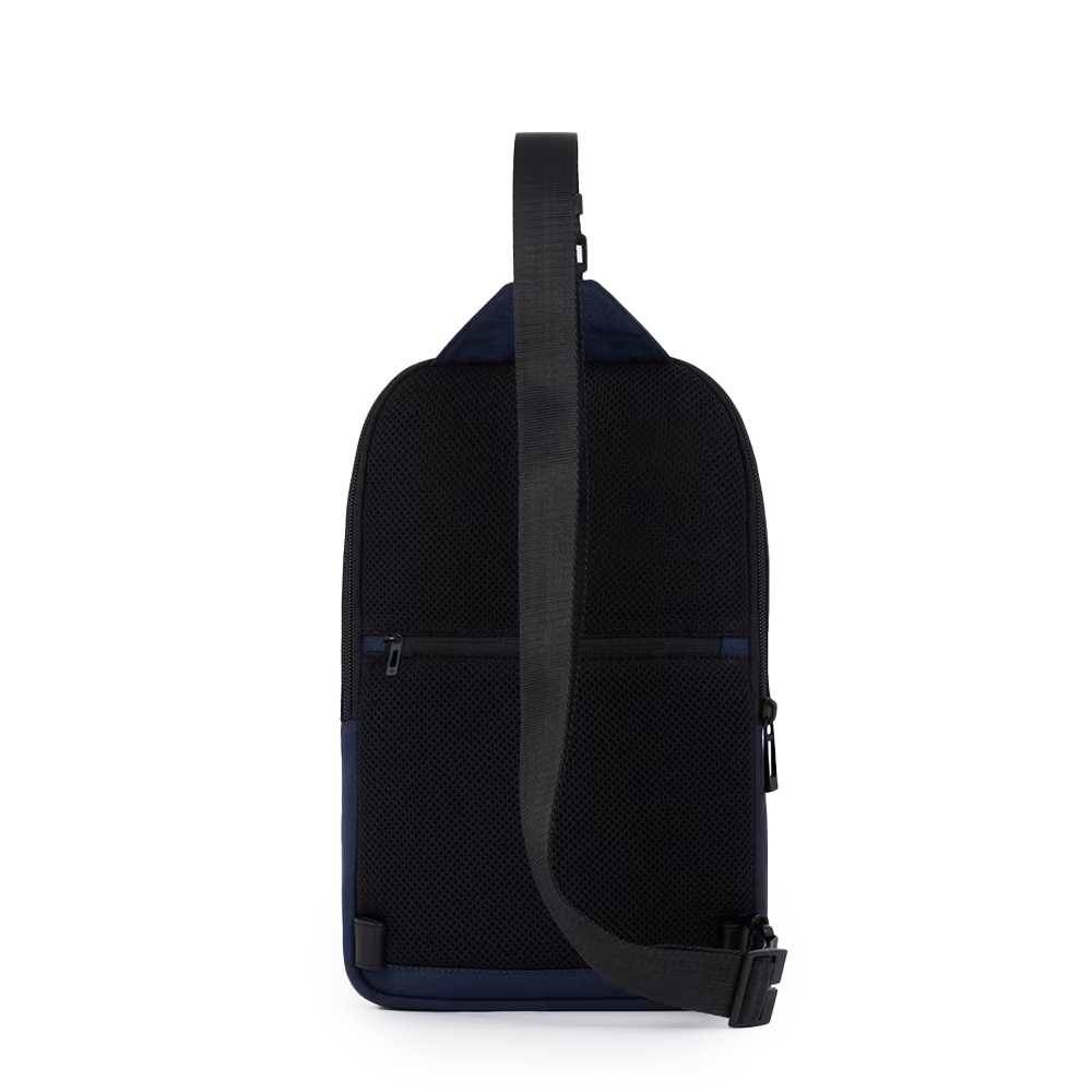 Monospalla Piquadro W129 Blauw leer en stof - CA5751W129-BLU