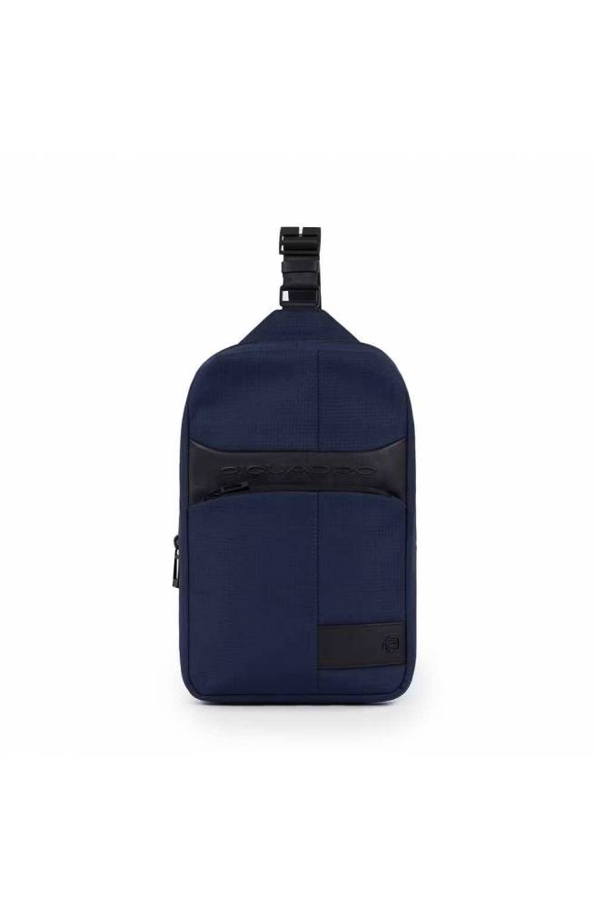Monospalla Piquadro W129 Blauw leer en stof - CA5751W129-BLU