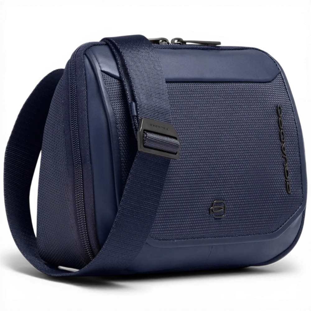 Piquadro Borsello S143 Unisex blauw leer en horizontale stof