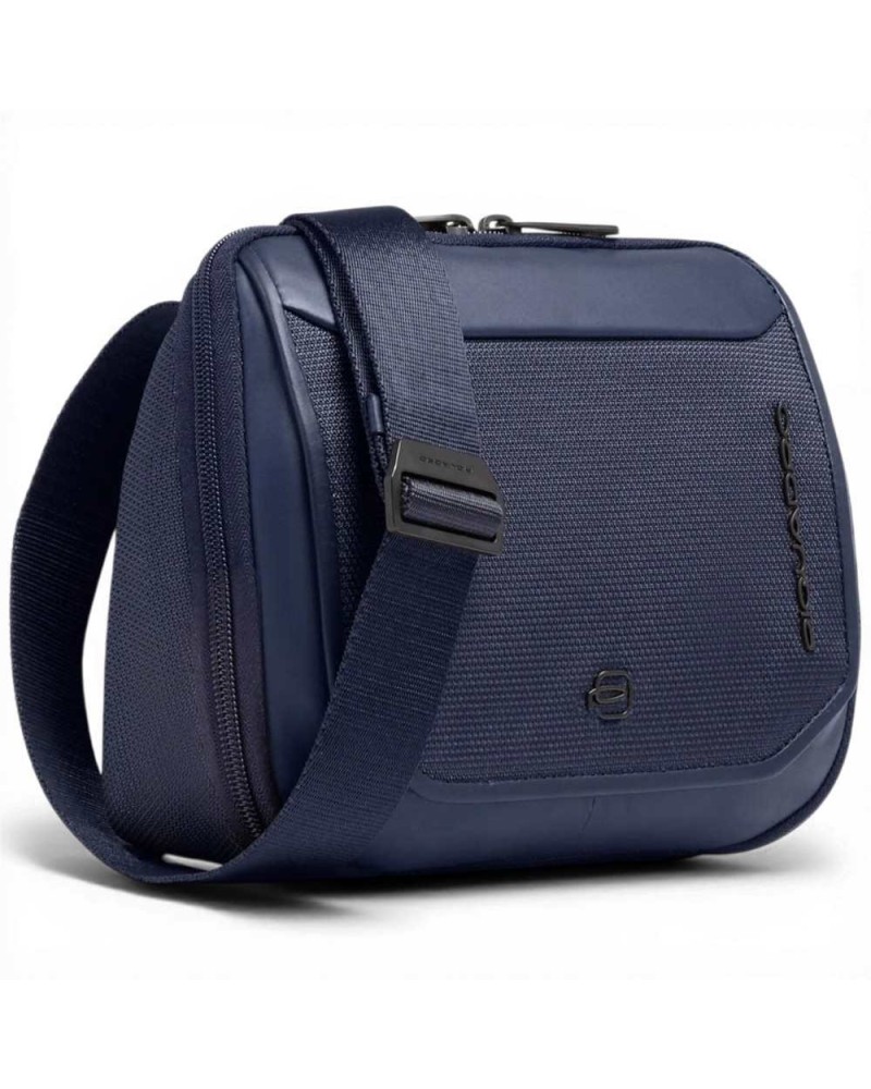 Piquadro Borsello S143 Unisex blauw leer en horizontale stof