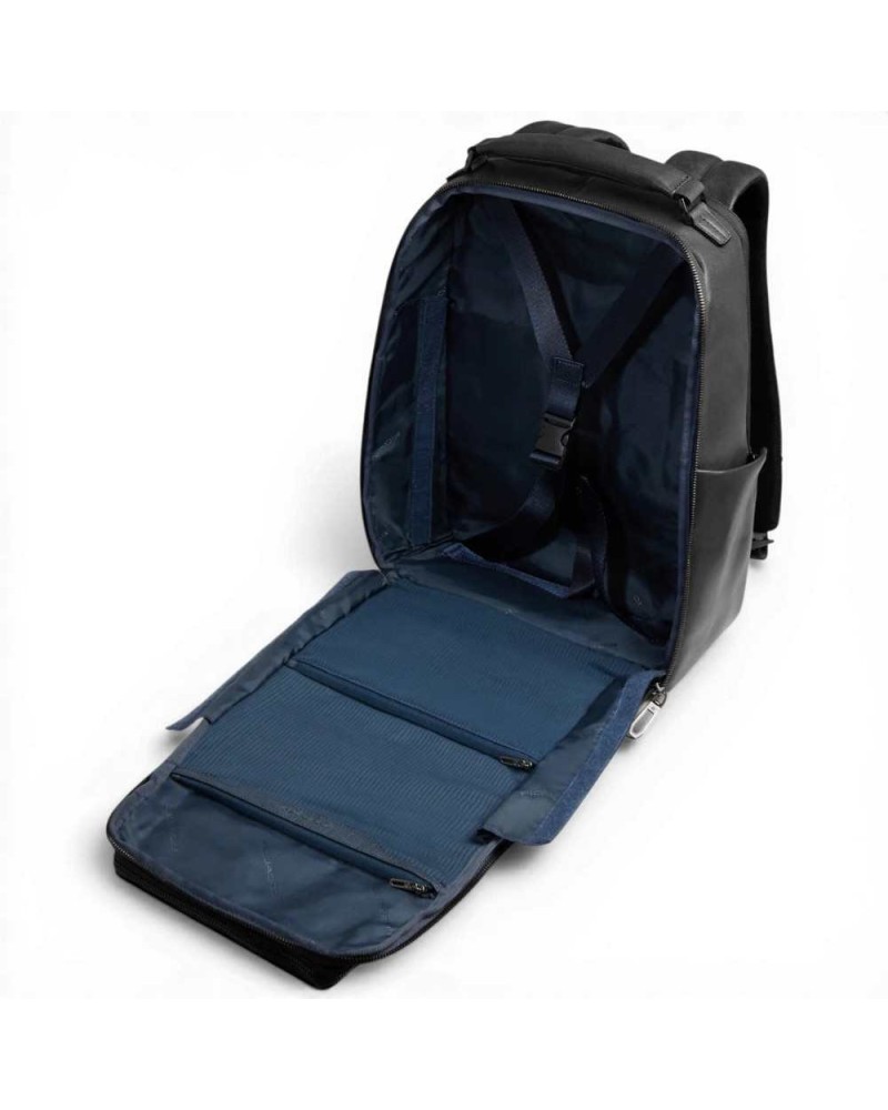 Piquadro Zaino S141 Uomo Nero in Pelle con Porta PC 14'' e iPad