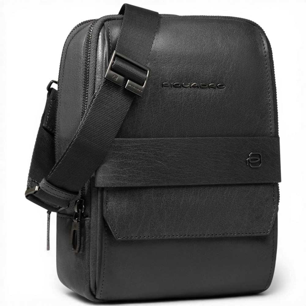 Piquadro Borsello S141 Black Leather Man with iPad Mini Door