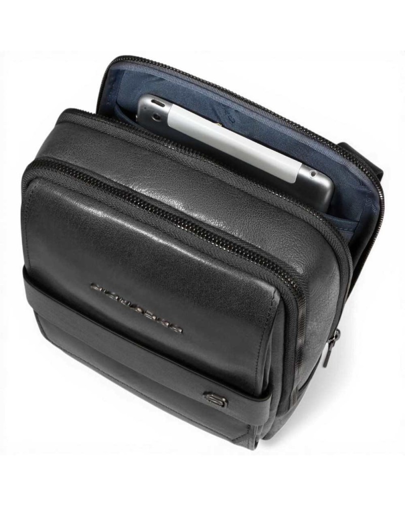 Piquadro Borsello S141 Black Leather Man with iPad Mini Door