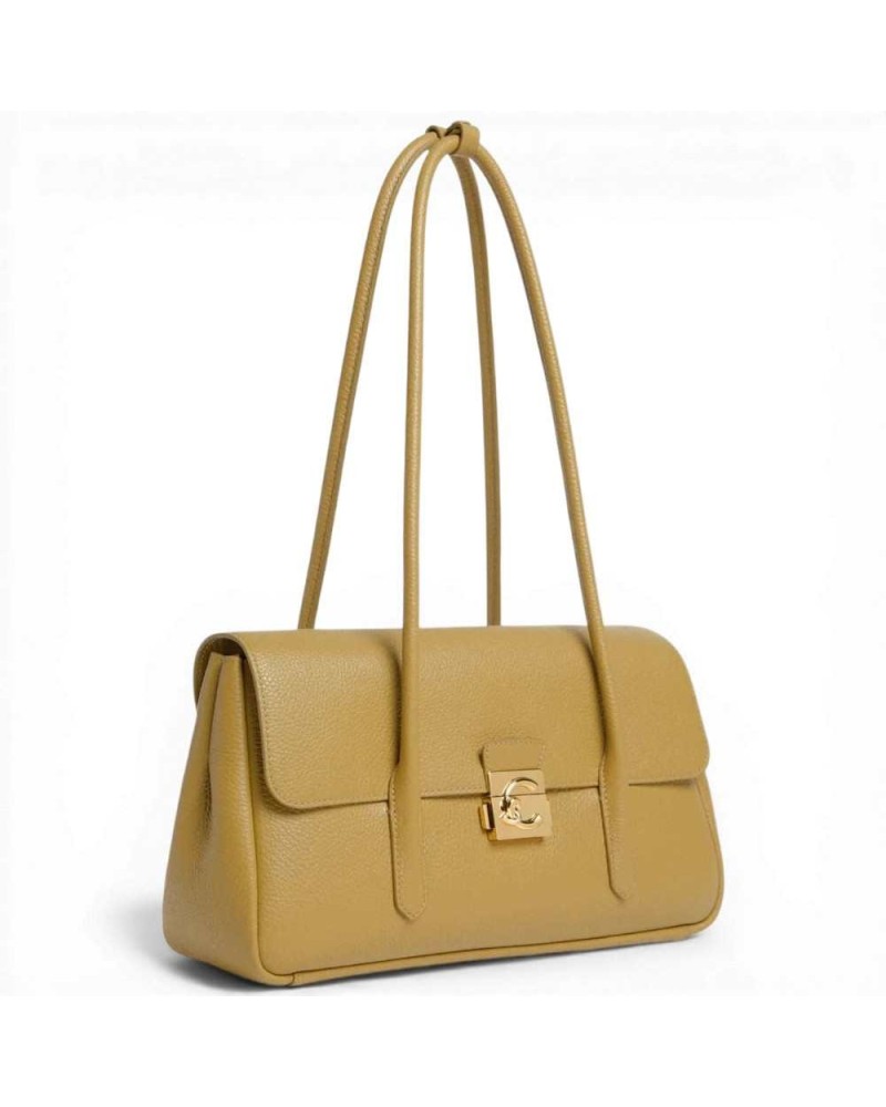 Coccinelle Handtasche C-Me Lock Tasche Frau Seagrass Leder Granata