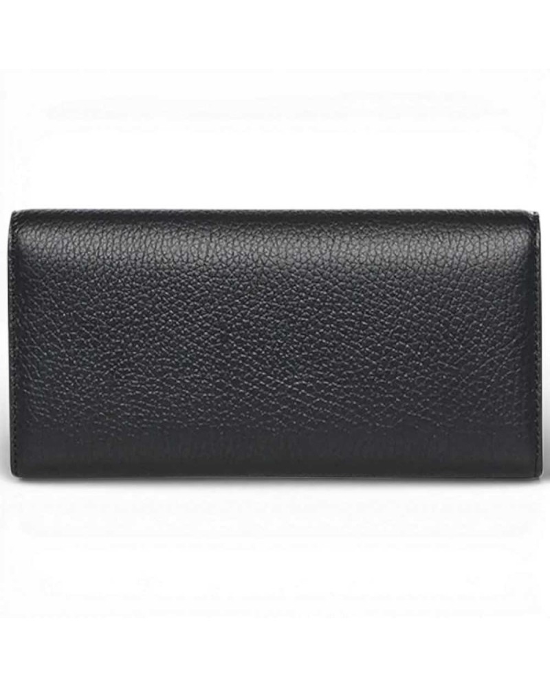 Coccinelle Portefeuille en cuir noir métallisé doux pour femme