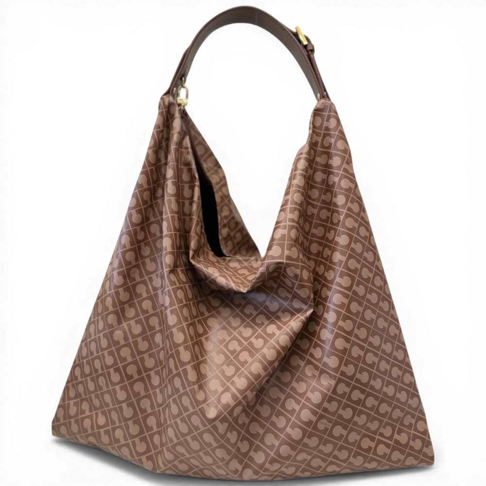 Gherardini Borsa Hobo Softy Donna Chestnut in Tessuto Softy con Finiture in Pelle