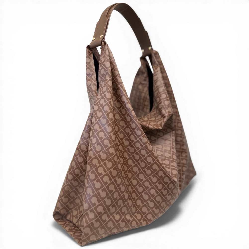 Gherardini Borsa Hobo Softy Donna Chestnut in Tessuto Softy con Finiture in Pelle