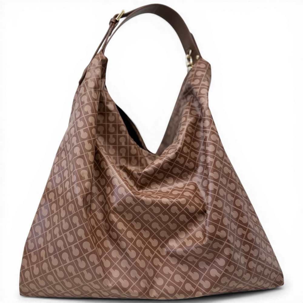 Gherardini Borsa Hobo Softy Donna Chestnut in Tessuto Softy con Finiture in Pelle