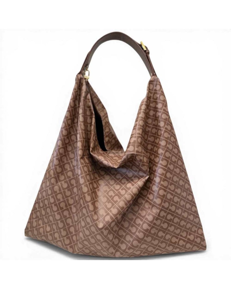 Gherardini Borsa Hobo Softy Donna Chestnut in Tessuto Softy con Finiture in Pelle