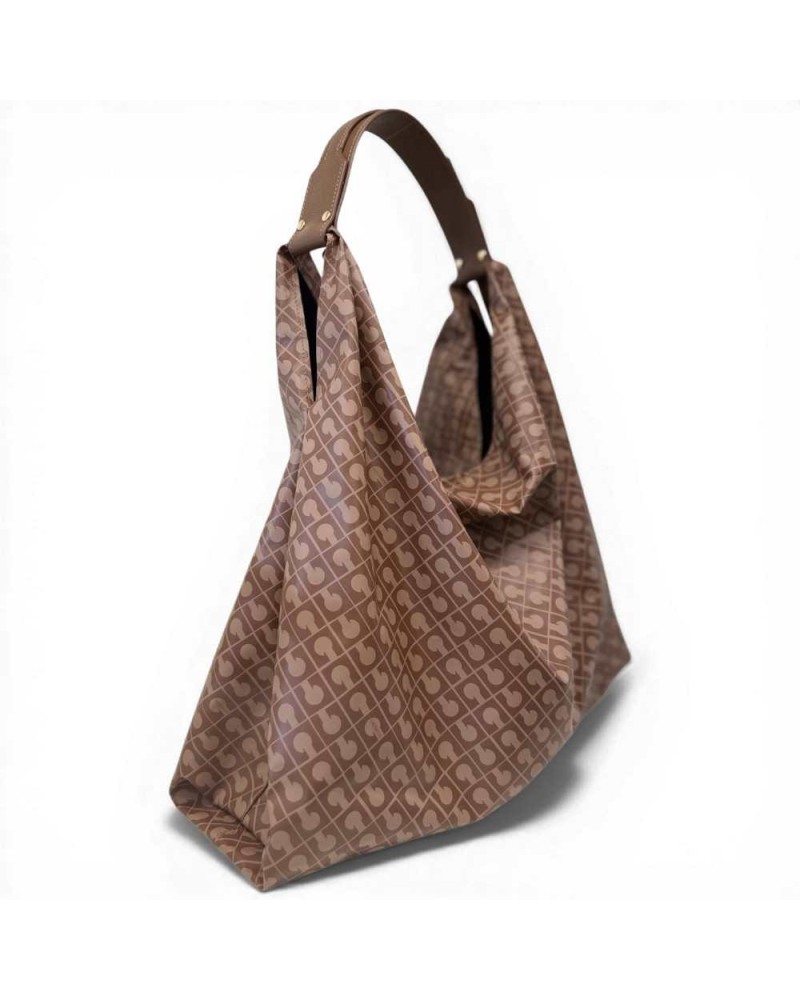 Gherardini Borsa Hobo Softy Donna Chestnut in Tessuto Softy con Finiture in Pelle