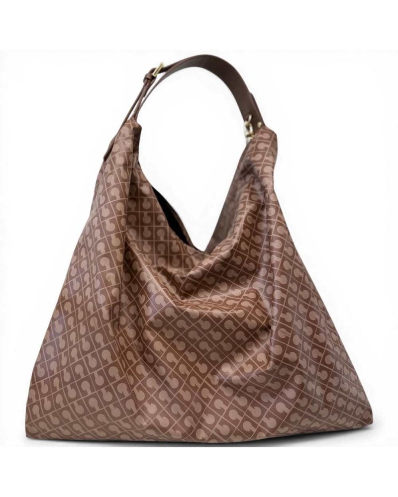 Gherardini Borsa Hobo Softy Donna Chestnut in Tessuto Softy con Finiture in Pelle