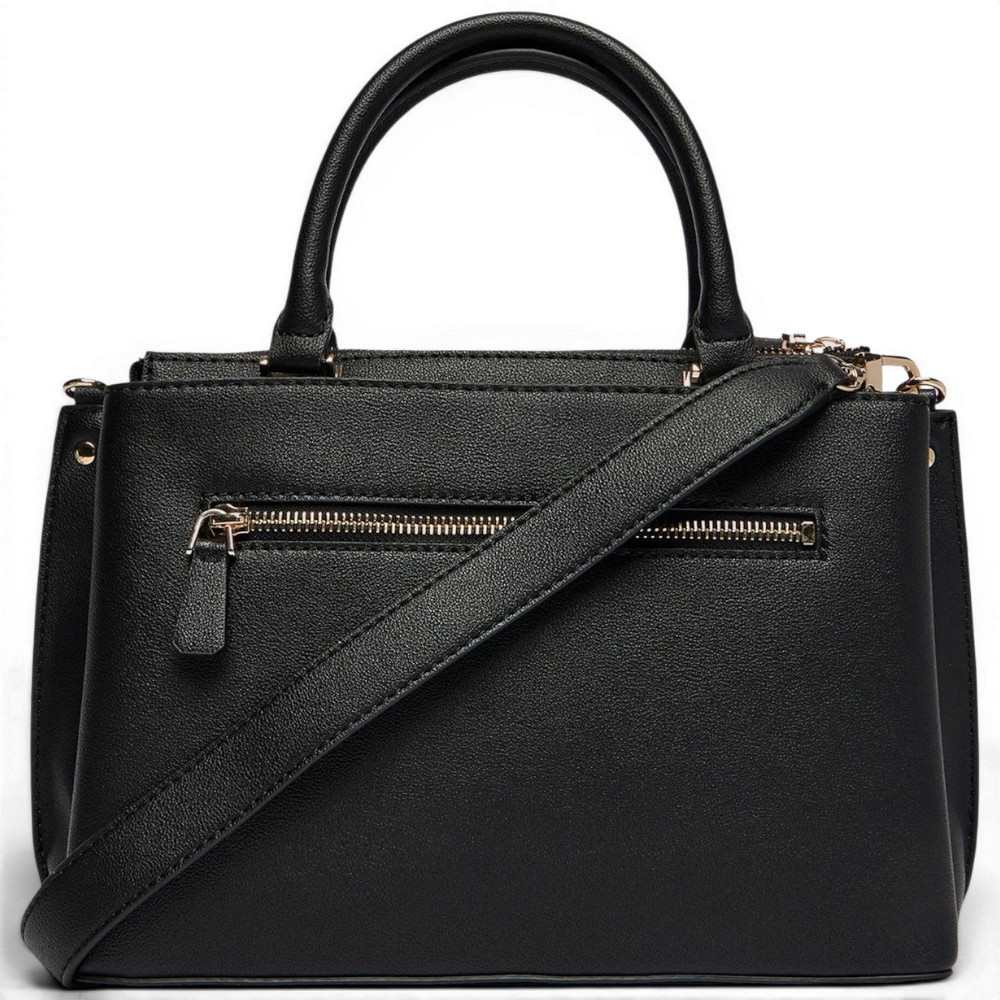 Guess Weiße Freundin Satchel Frau Schwarz in synthetischem Material mit Front Logo