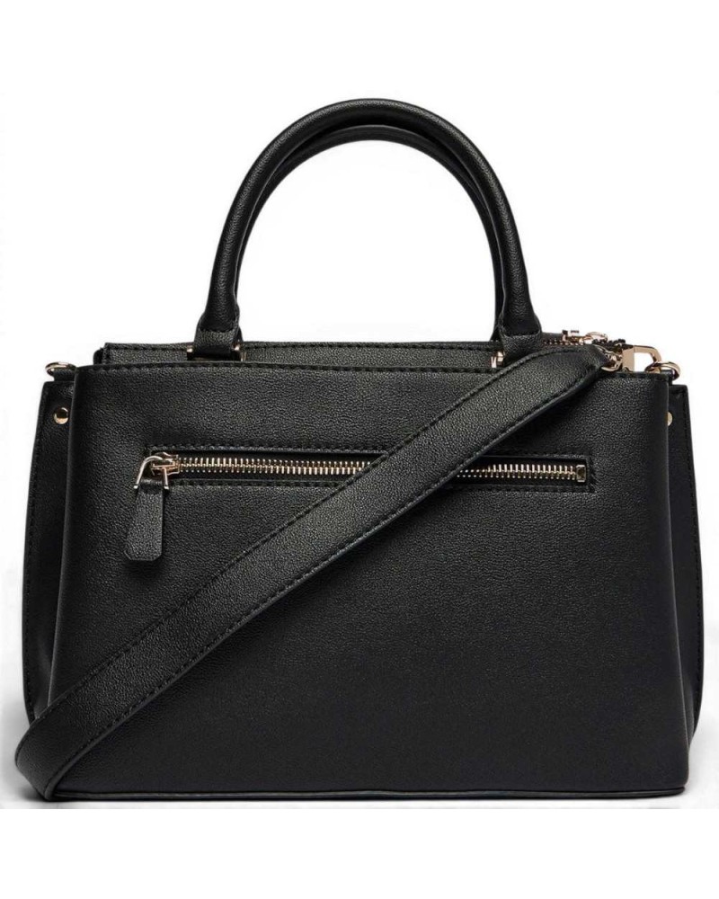 Guess Weiße Freundin Satchel Frau Schwarz in synthetischem Material mit Front Logo