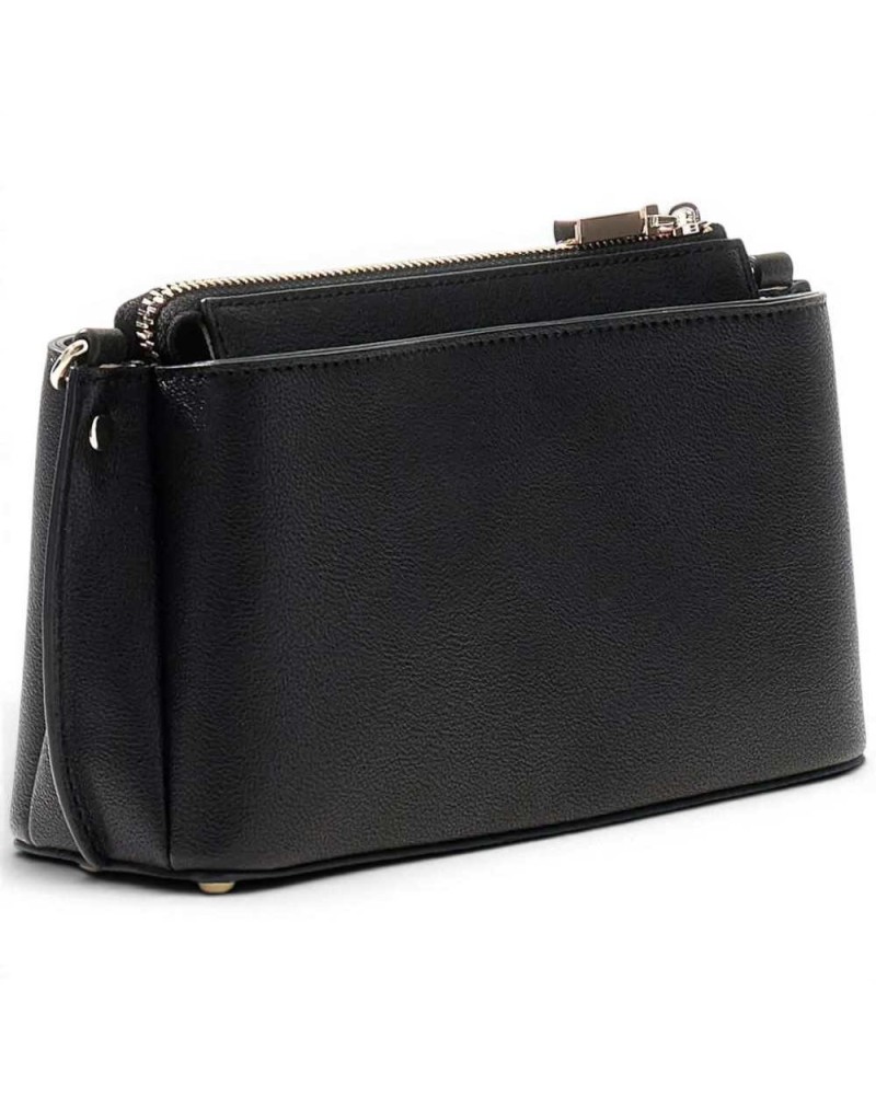 Guess Weiß Mini Crossbody Frau Schwarz in Synthetisch Material mit Dreieck Front Logo