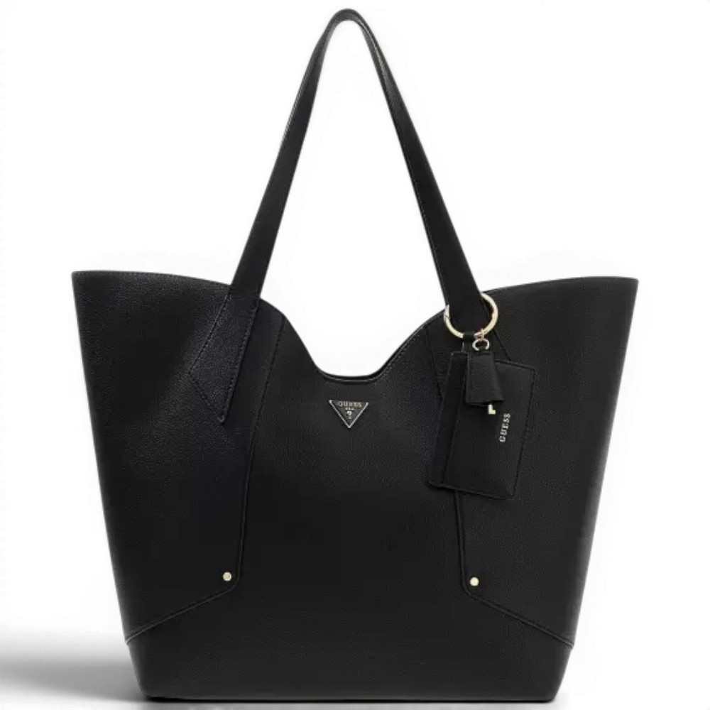 Guess Sac à main Darcy Large 2 en 1 Tote Noir Femme en Matière Synthétique avec Pochette Intérieure et Logo