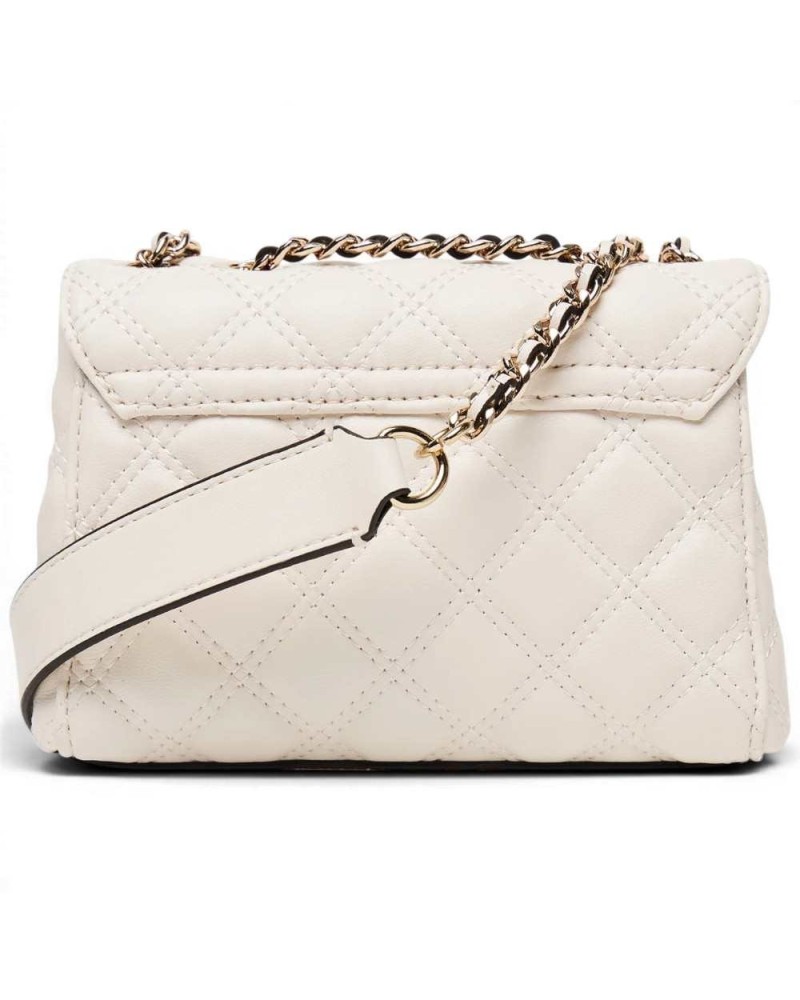 Guess Giully ii Mini Convertible Flap Woman Off blanc matelassé avec épaule à chaîne