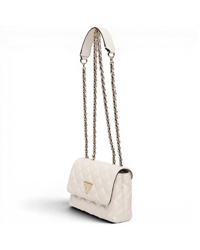 Guess Giully ii Mini Convertible Flap Woman Off blanc matelassé avec épaule à chaîne